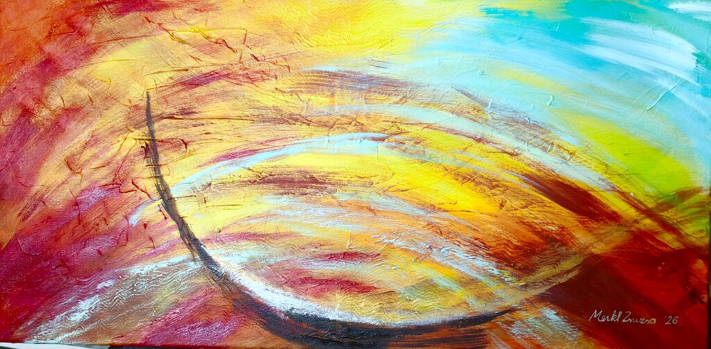 450 Az elsüllyedt nyár.jpg - Az elsüllyedt nyár - 40 x 80 cm, akril, vászon