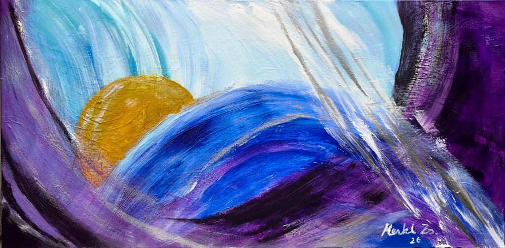451 A kedvem ma olyan lila....jpg - "A kedvem ma olyan lila..." - 40 x 80 cm, akril, vászon