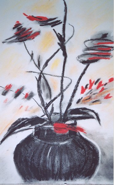 010.jpg - Fekete váza II - 50 x 30 cm, pasztellkréta, papír - magántulajdon