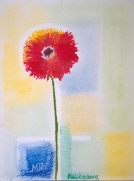 011.jpg - Piros virág - 40 x 30 cm, pasztellkréta, papír - magántulajdon