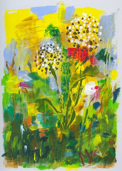 131.JPG - Virágok - 30 x 20 cm, akrill, farost - Magántulajdon