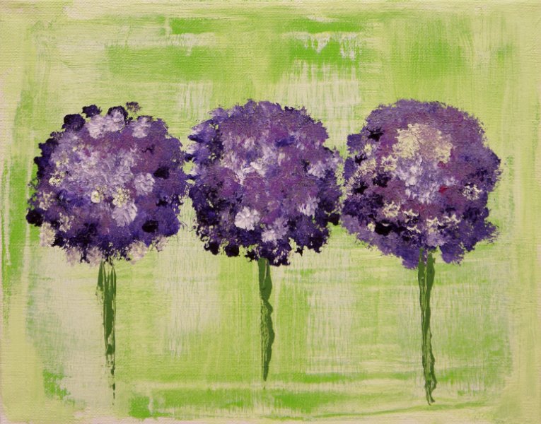 148.JPG - Hagymavirágok 2. - 24 x 31 cm, akril, vászon - Magántulajdon