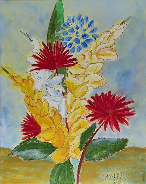 330.jpg - Erzsike virágai - 50 x 40 cm, akril, vászon