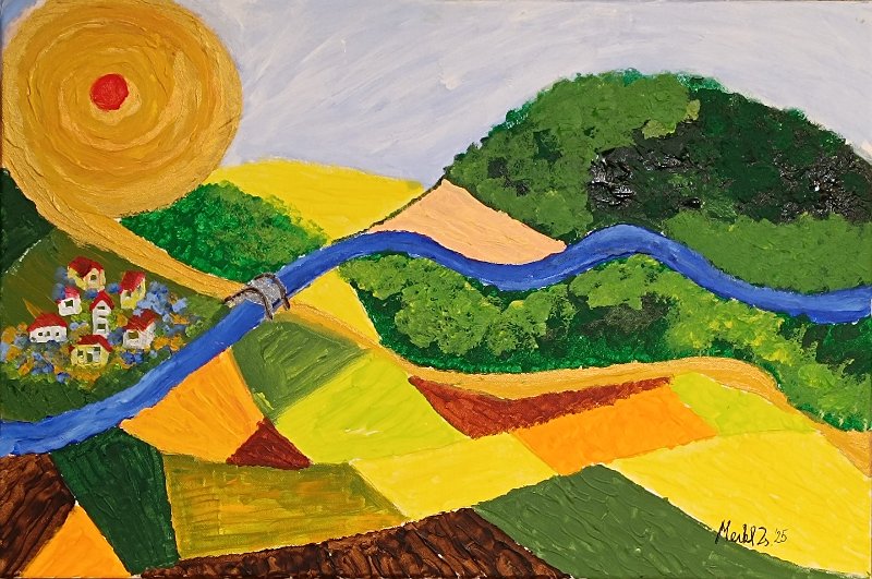424.jpg - Dombok között - 40 x 60 cm, akril, vászon