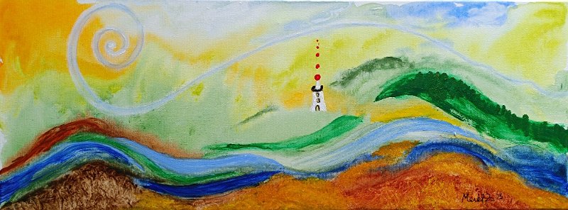 425.jpg - Az elveszett világítótorony - 30 x 80 cm, akril, vászon